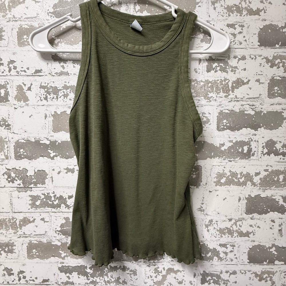 Old Navy Forest Green Ribbed Tank Top